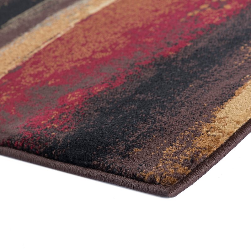 Mettler Abstract Brown/Beige Area Rug - Brown/Beige/Red outlet - Rectangle 5'3